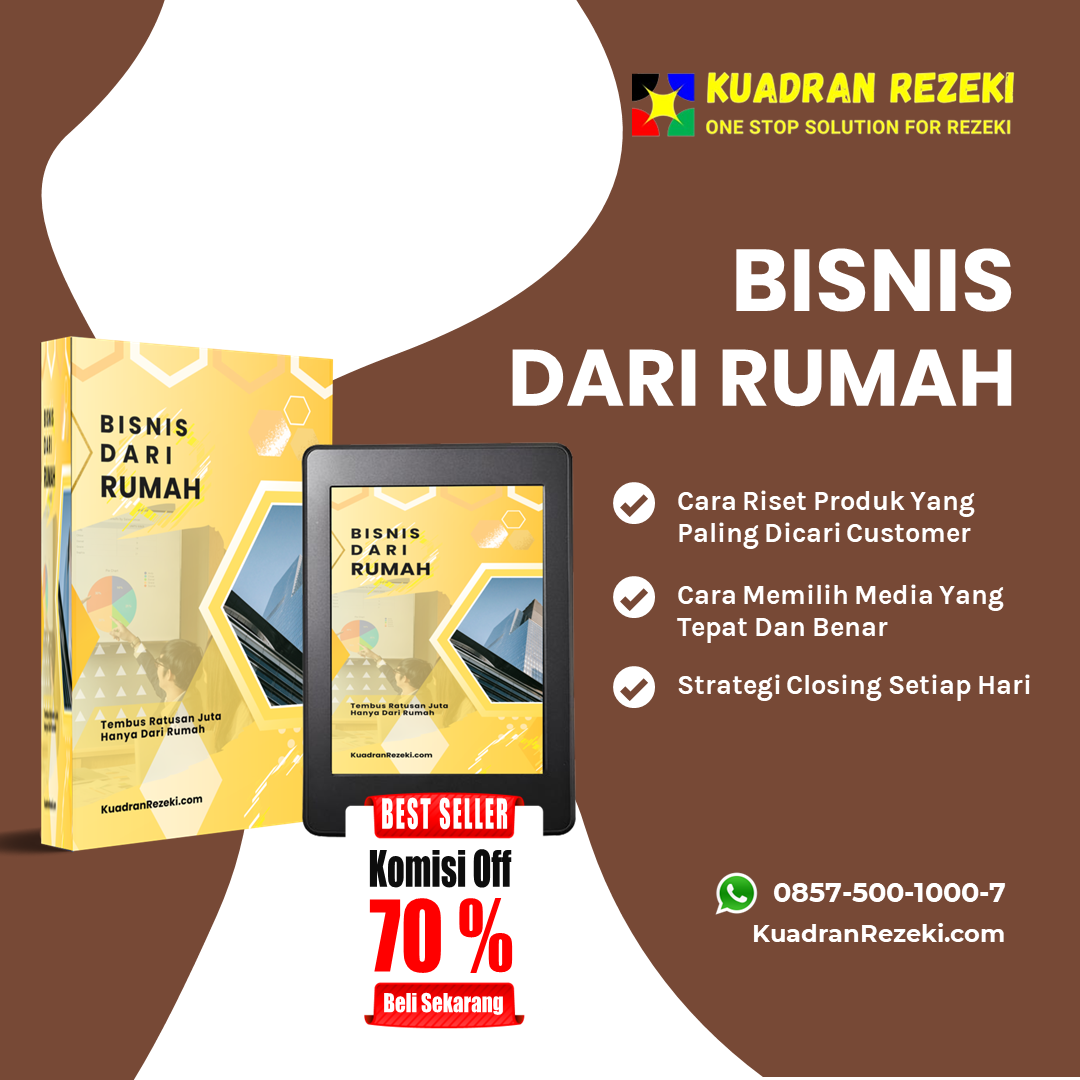 Panduan Step By Step Memulai Bisnis Dari Rumah Yang Terbukti Menghasilkan   Apa saja yang Anda pelajari dalam Ecourse ini?   – Waspada 6 Cara Terlarang Dalam Mengembangkan Harta – Bisnis Itu Mudah – Ide Bisnis Yang Terbukti Menghasilkan – 5 Modal Utama Dalam Berbisnis – Bagaimana Agar Produk Kita Laris Manis – Cara Praktis Memulai Bisnis – Meraih 100 Pembeli Pertama – Cara Tembus Income 10 Juta Per Bulan – Kapan Saat Yang Tepat Membangun Tim – Cara Mudah Mengelola Keuangan Bisnis – Cara Manajemen Waktu Dalam Berbisnis – 100 Juta Pertama dengan Reseller  Mau tau gimana serunya belajarnya ?   Semua akan dibongkar di Member Area Kuadran Rezeki   Dapatkan Praktek Ikhtiar Buminya  Belajar Dan Praktek Dari Affiliate Produk Digital, Strategi Dapat Income 100 Ribu – 2 Juta Per Minggu